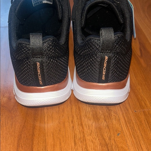 Skechers Women's Black Sneakers with White Soles - Picture 8 of 9